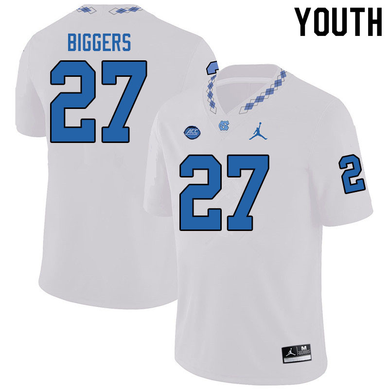 Jordan Brand Youth #27 Giovanni Biggers North Carolina Tar Heels College Football Jerseys Sale-White